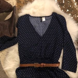 Long sleeve polka dot dress